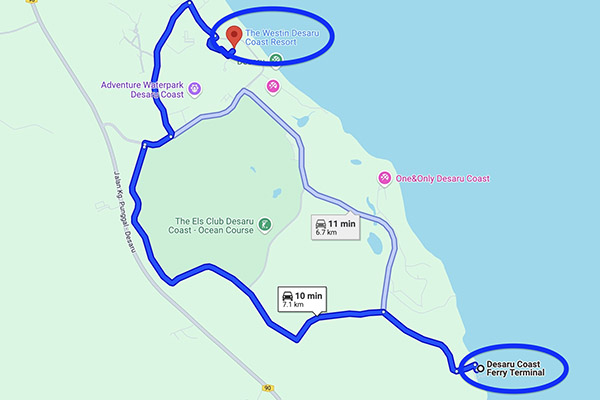 Desaru Coast Ferry Terminal To Westin Desaru